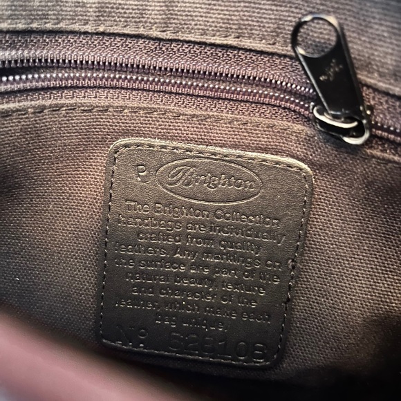 Brighton Collection Vintage Black Leather & Brown Croc-Embossed Crossbody (GUC) - Picture 5 of 11